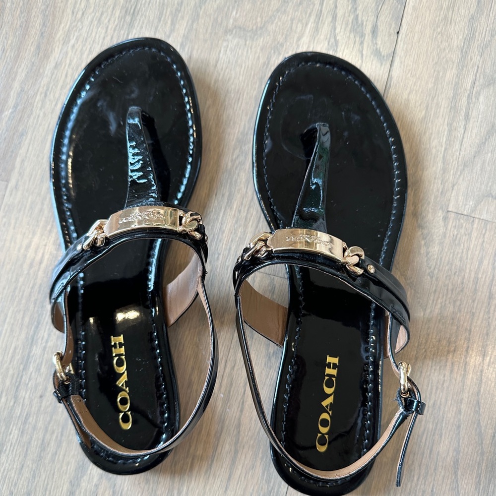 Coach black sandals-size 9.5